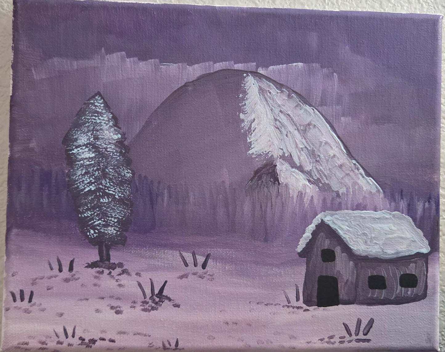 Snowy Cabin by the Hill
