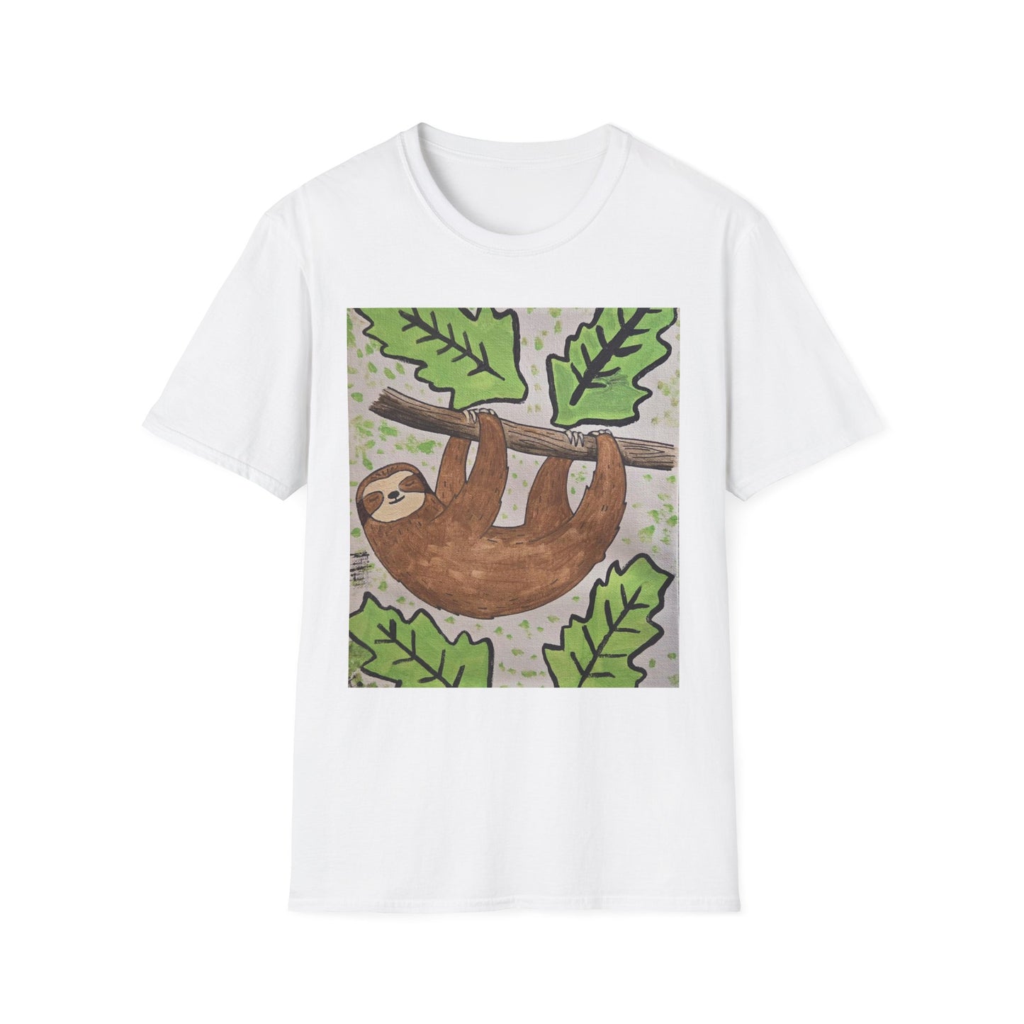 Sloth Hanging Graphic T-Shirt — Cute Relaxed Animal Tee