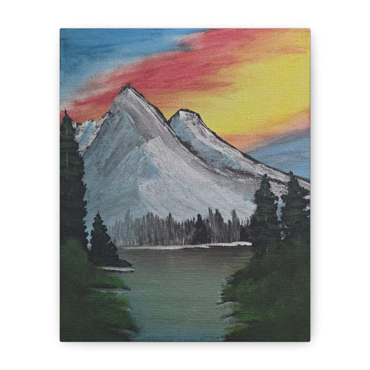 "Fiery Mountain Sky" Canvas Wall Art — Matte Stretched 1.25"