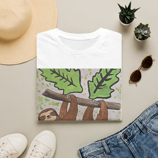 Sloth Hanging Graphic T-Shirt — Cute Relaxed Animal Tee