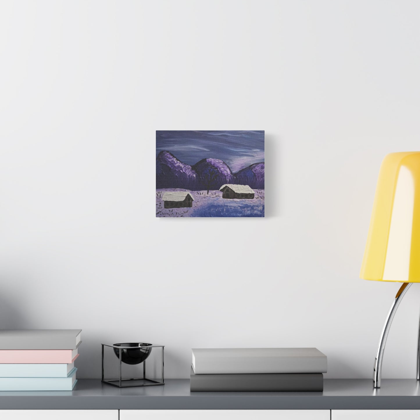 "Purple Mountain Majesty" Matte Canvas Wall Art — Purple Mountain Snow Scene, Stretched 1.25"