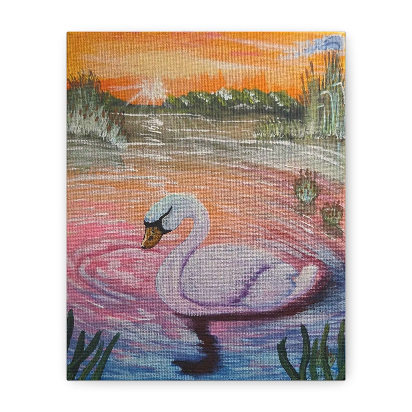 "Sunset Swan" Canvas Print
