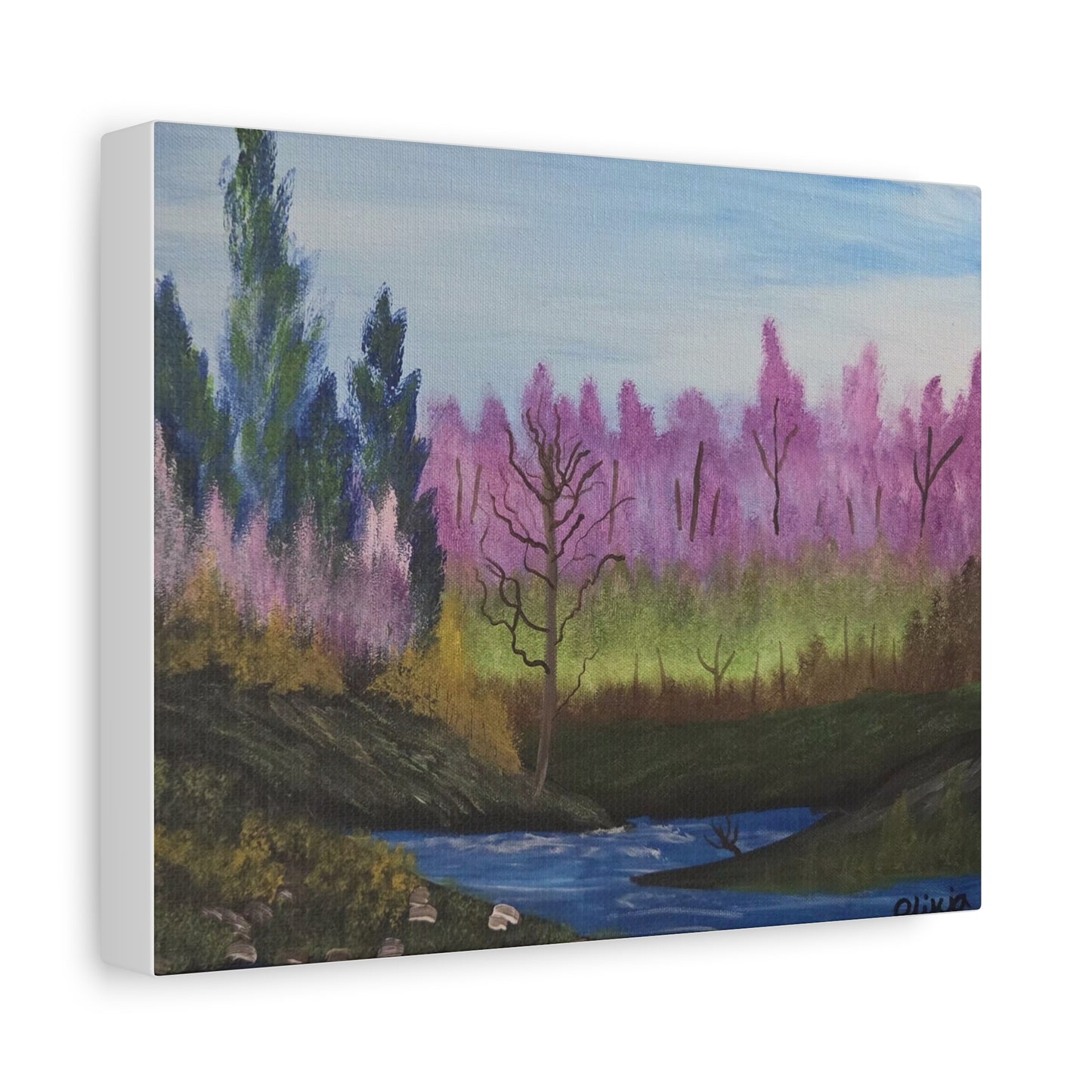 "High Desert Stream" Landscape Canvas Wall Art — Matte Stretched Nature Painting