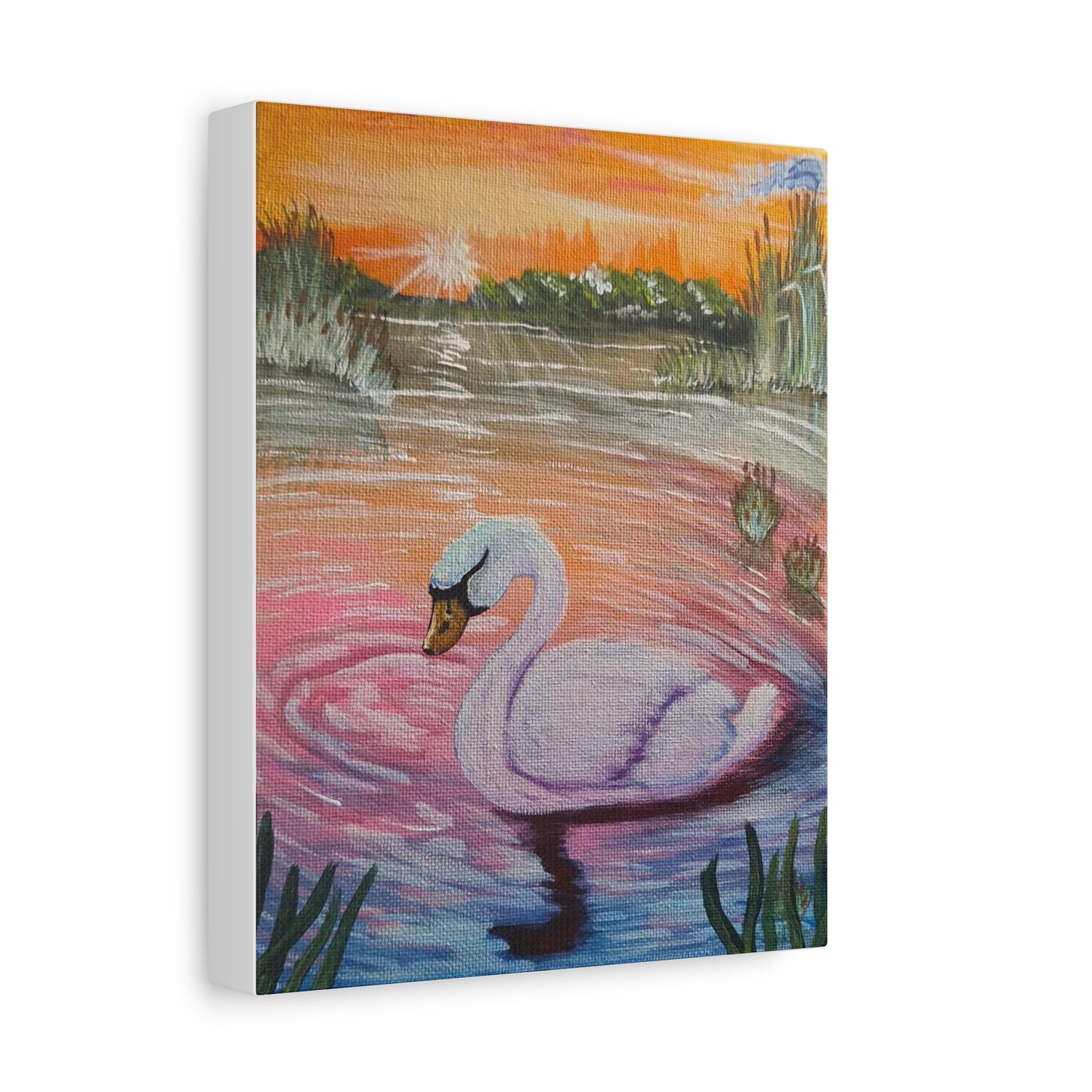 "Sunset Swan" Canvas Print