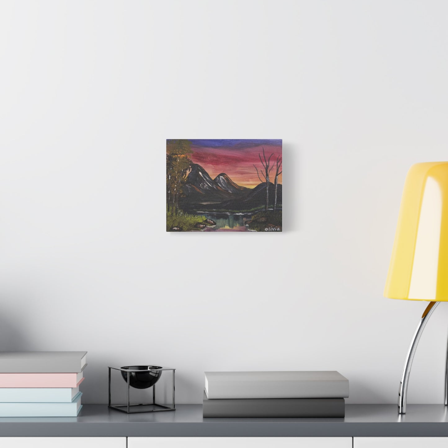 "Sunset On The Mountain" Canvas Wall Art — Matte Stretched Landscape Painting