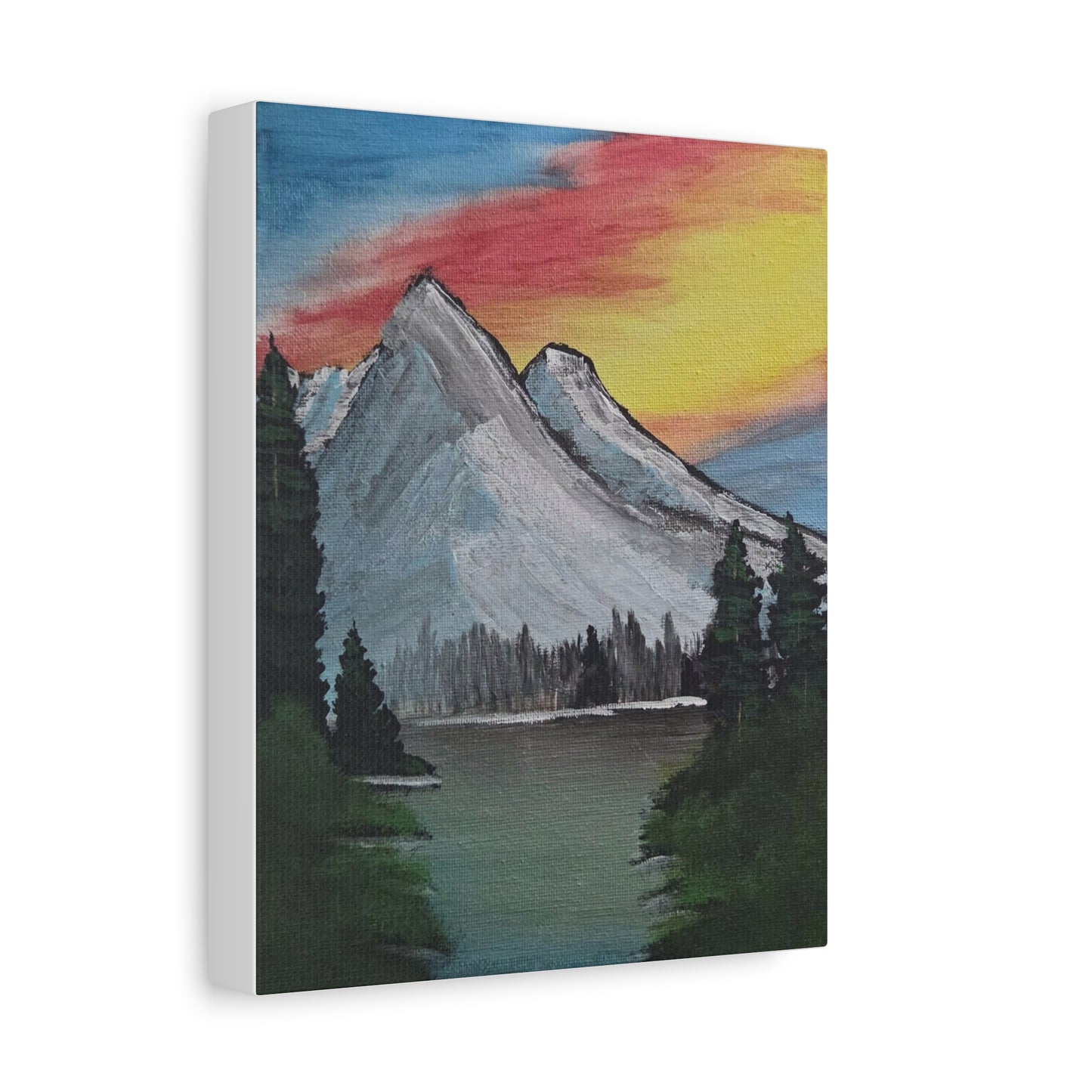 "Fiery Mountain Sky" Canvas Wall Art — Matte Stretched 1.25"