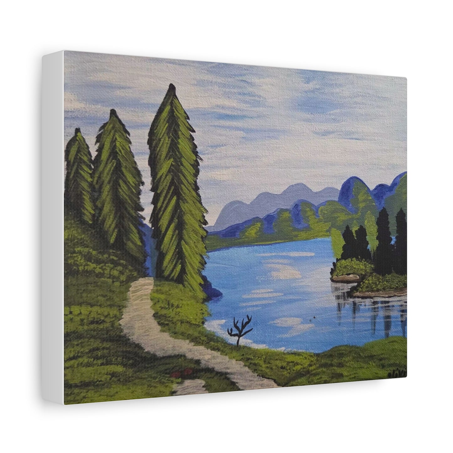"Walking Path" Matte Canvas Wall Art — Tranquil Landscape Painting for Home & Cabin Decor