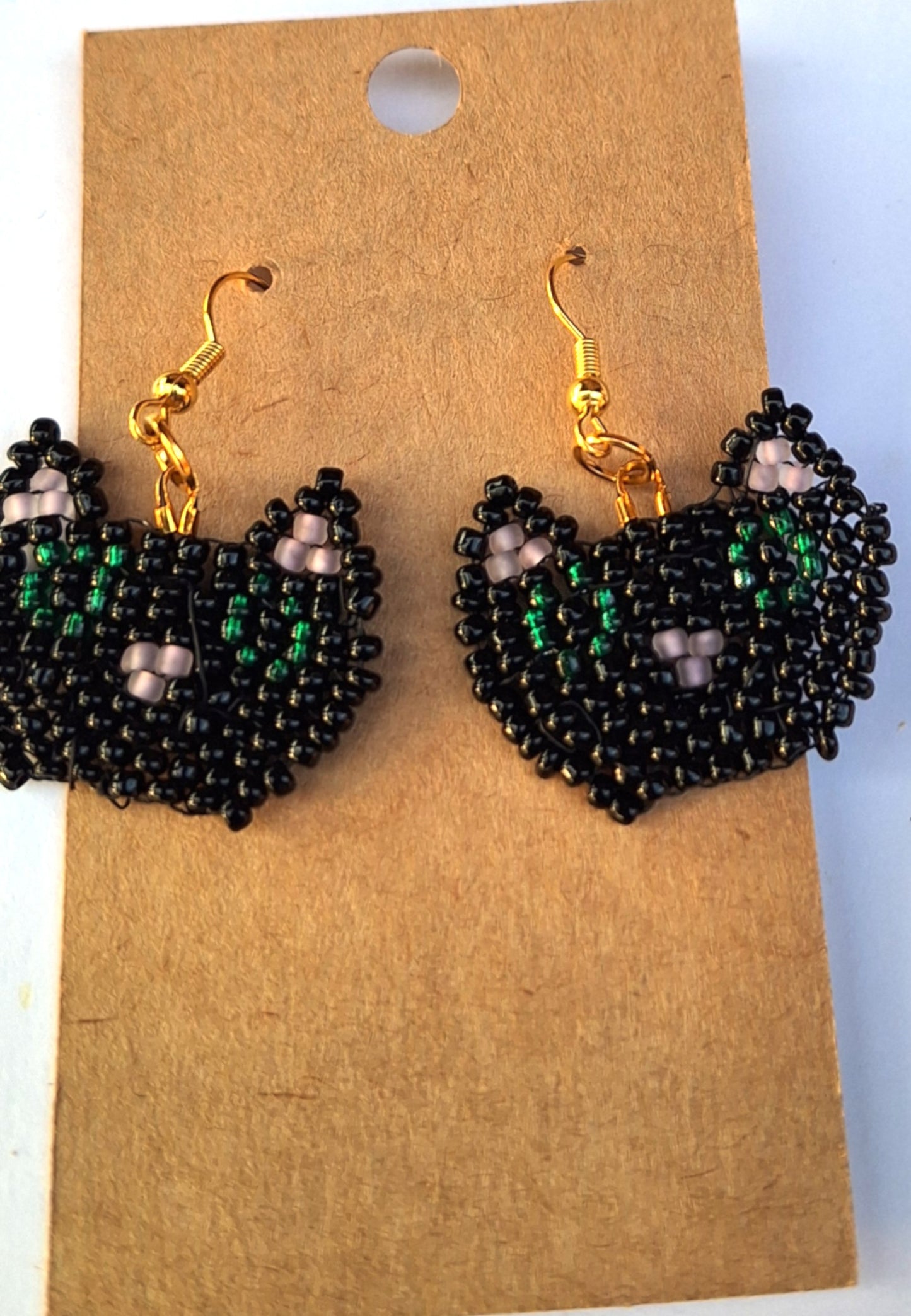 Green Eyed Cat Earrings