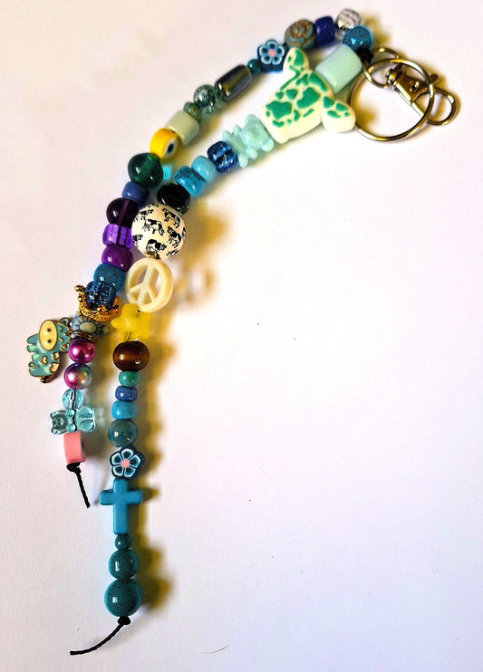 Teal Cow Bag Charm
