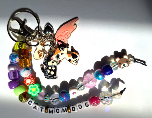 "Cat Mom Dog" Bag Charm