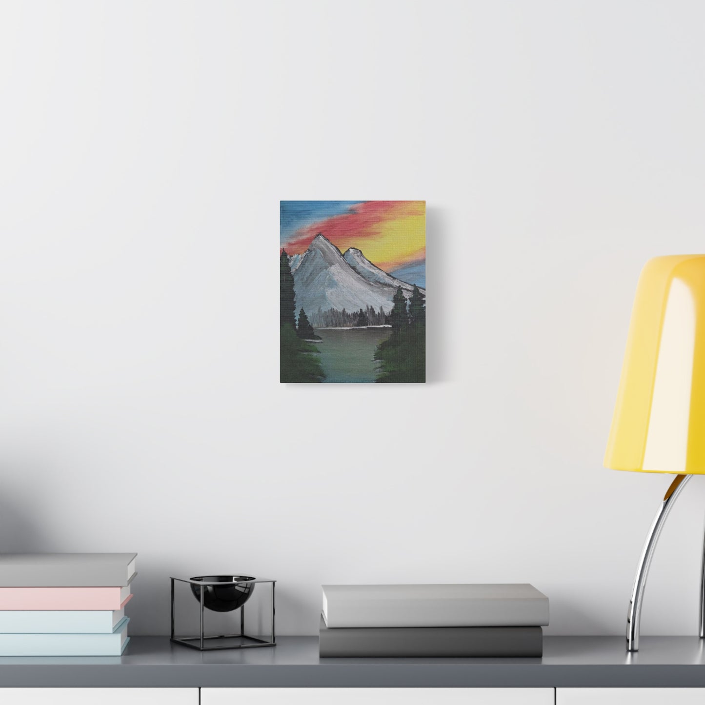 "Fiery Mountain Sky" Canvas Wall Art — Matte Stretched 1.25"