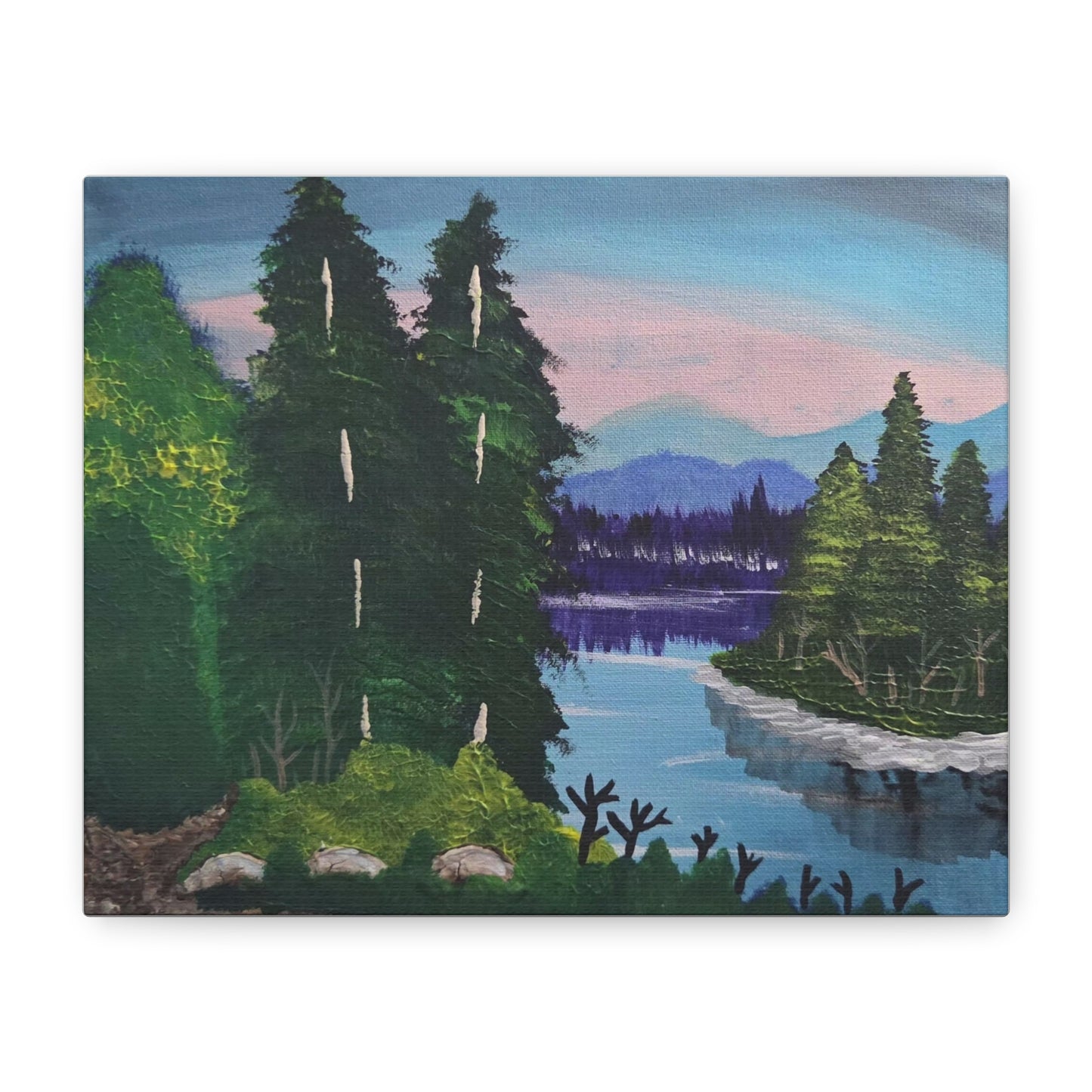 "Island In The Stream" Landscape Canvas Print — Serene Forest Wall Art