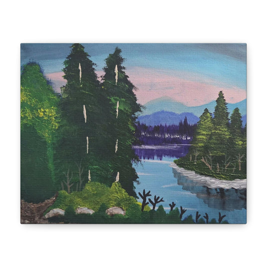 "Island In The Stream" Landscape Canvas Print — Serene Forest Wall Art