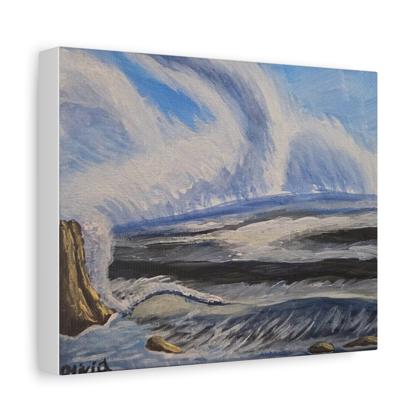 "Wave Action" Canvas Print — Seascape Matte Stretched Wall Art