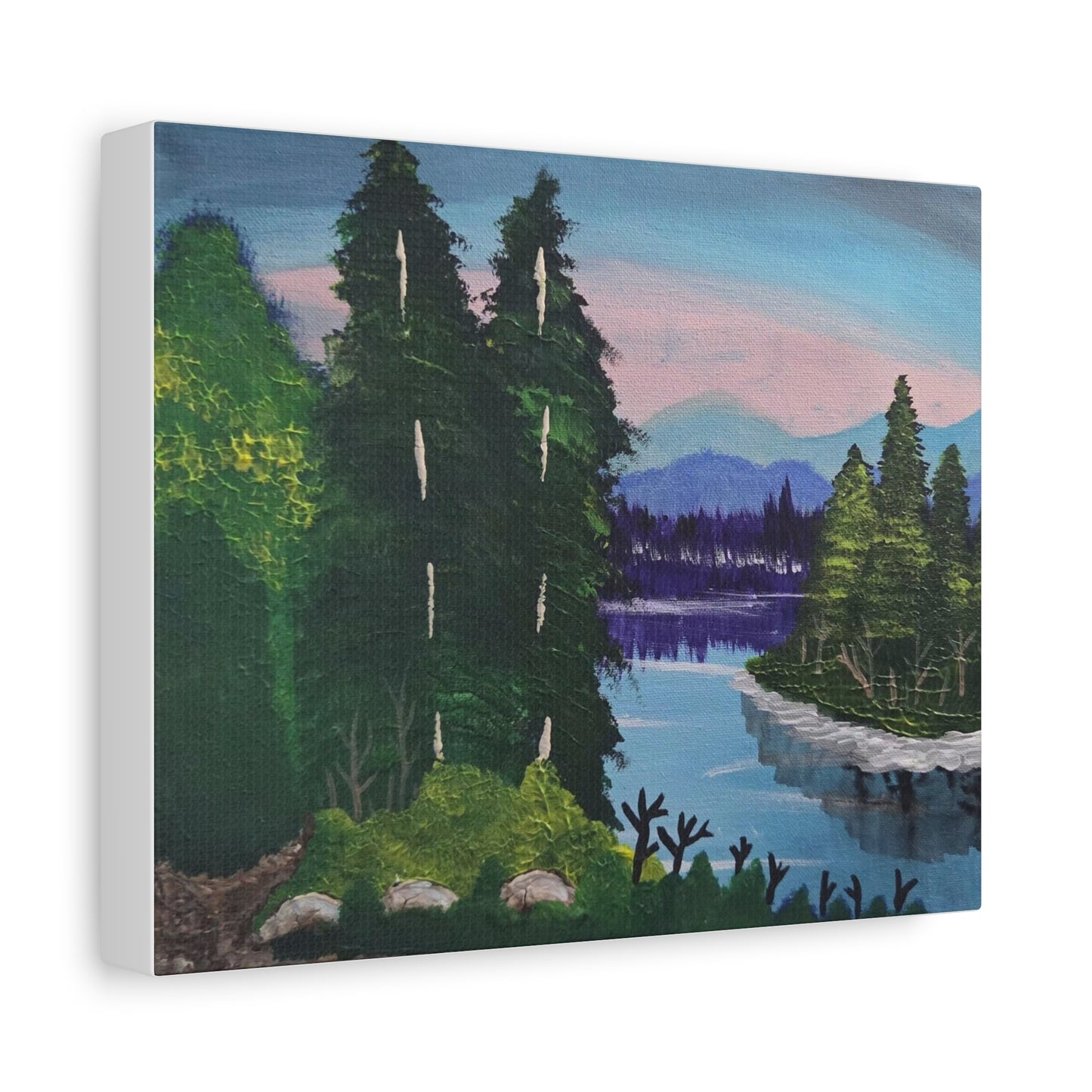 "Island In The Stream" Landscape Canvas Print — Serene Forest Wall Art